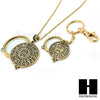 Gold 5X Magnifying Glass Round Filigree Key Chain Pendant Chain Necklace Set SJ3G - Raonhazae