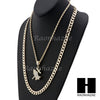 MENS PRAYING HANDS PENDANT DIAMOND CUT 30" CUBAN CHAIN NECKLACE SET G29 - Raonhazae