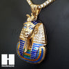 New Hip Hop King Tut Pharaoh Miami Cuban Choker Tennis Chain Necklace F - Raonhazae