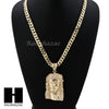 HIP HOP JESUS FACE PENDANT & DIAMOND CUT CUBAN LINK CHAIN NECKLACE N31 - Raonhazae