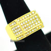 MENS HIP HOP RAPPER CHUNKY MICRO PAVE 14K GOLD PLATED RING SIZE 7 - 12 N011G - Raonhazae