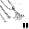 STAINLESS STEEL FREEMASON MASONIC PENDANT 24" CUBAN NECKLACE SET NP003 - Raonhazae