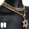 Hip Hop Premium David Star Miami Cuban Choker Tennis Chain Necklace K - Raonhazae