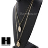 MEN GUADALUPE & LION PENDANT BOX CUBAN CHAIN DOUBLE NECKLACE SET SD07 - Raonhazae
