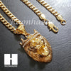 316L Stainless steel Gold Bling King Lion w/ 5mm Cuban Chain S23 - Raonhazae
