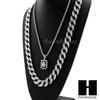 MENS CUBAN LINK 30" CHAIN / KING-TUT PENDANT 24" ROPE NECKLACE SET SS37 - Raonhazae