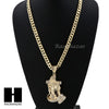 HIP HOP PRAYING HANDS PENDANT 20" 24" 30" CUBAN LINK CHAIN NECKLACE N37 - Raonhazae