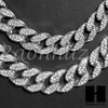 Rhodium PT 15mm 8.5" - 24" Miami Cuban Choker Chain Necklace Bracelet - Raonhazae
