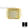 MEN RING 316L STAINLESS STEEL GOLD TONE CZ BLING RING SIZE 8-12 SR002G - Raonhazae