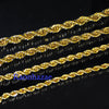 Men Stainless Steel 14k Gold Plated 3 to7mm wide 20" 24" 30" Rope Chain Necklace - Raonhazae