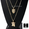 MEN JESUS & KING LION PENDANT BOX CUBAN CHAIN DOUBLE NECKLACE SET SD04 - Raonhazae