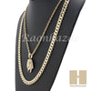 MEN KING TUT ROPE DIAMOND CUT 30" CUBAN LINK CHAIN NECKLACE SET SS01G - Raonhazae