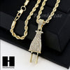 RUBY ANKH PLUG PENDANT 24" 30" ROPE BOX CUBAN CHAIN NECKLACE SET S07 - Raonhazae