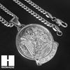 Mens 316L Stainless steel Silver Saint Micheal Angel Pendant SS019 - Raonhazae