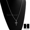 MENS GOLD SILVER MINI CROSS CZ PENDANT 24" ROPE CHAIN NECKLACE SET SC18 - Raonhazae