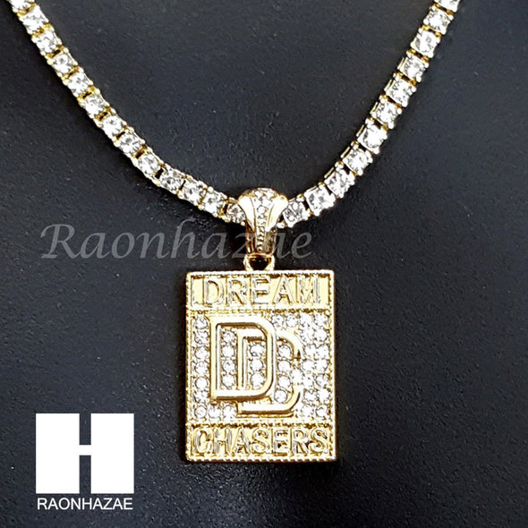 DREAM CHASERS CHARM 16"-30" TENNIS CHAIN 30" CUBAN CHAIN NECKLACE G32 - Raonhazae