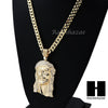 HIP HOP JESUS FACE PENDANT & DIAMOND CUT CUBAN LINK CHAIN NECKLACE N33 - Raonhazae