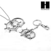 Magnifying Glass Wheel with Anchor Key Chain & Pendant Chain Necklace Set SJ1S - Raonhazae