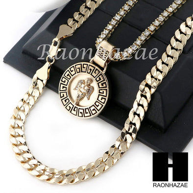 ANGEL ROUND TENNIS CHAIN DIAMOND CUT 30" CUBAN LINK CHAIN NECKLACE S044 - Raonhazae