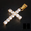 316L Stainless steel Gold 2Pac Cross Pendant Miami Cuban SS037 - Raonhazae