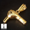 Mens 316L Stainless steel Gold Barber Hair Dryer Pendant SS016 - Raonhazae