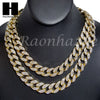 14k Gold PT 15mm 8.5" - 36" Miami Cuban Choker Chain Necklace Bracelet - Raonhazae