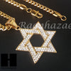 316L Stainless steel Gold 6 Point Star Pendant Miami Cuban SS034 - Raonhazae