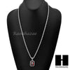 STAINLESS STEEL RUBY ANKH CROSS PENDANT 24" ROPE CHAIN NECKLACE NP019 - Raonhazae