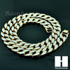Hip Hop Iced Sand Blast Cuban Chain Gold 18mm Bling 30" Necklace 8.5" Bracelet - Raonhazae