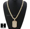 HIP HOP DOG TAG PAVE PENDANT DIAMOND CUT CUBAN LINK CHAIN NECKLACE N38 - Raonhazae
