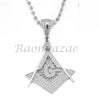 Sterling Silver .925 AAA Lab Diamond Freemason 2.5mm 20" 24" Moon Cut Chain S46 - Raonhazae