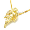 HIP HOP 14K GOLD PLATED MIGOS ANGEL PENDANT W 3mm 24" BOX CHAIN NECKLACE K440G - Raonhazae