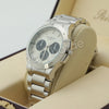 Silver PT Designer Bezel Metal Band Round Watch Diamond Cut Cuban Bracelet G93S - Raonhazae