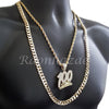 BLING 100 CHARM ROPE CHAIN DIAMOND CUT 30" CUBAN CHAIN NECKLACE SET G32 - Raonhazae