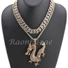 MEN 14K GOLD PT DRAGON 18" TENNIS CHAIN 16" 30" CHOKER CUBAN CHAIN S31G - Raonhazae