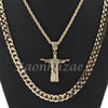 CHRIST REDEEMER PENDANT DIAMOND CUT 30" CUBAN ROPE CHAIN NECKLACE G47 - Raonhazae