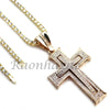 14K GOLD PT JESUS CROSS 18" TENNIS CHAIN 16" 30" CHOKER CUBAN CHAIN S25 - Raonhazae