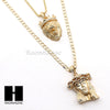 MEN JESUS & KING LION PENDANT BOX CUBAN CHAIN DOUBLE NECKLACE SET SD04 - Raonhazae