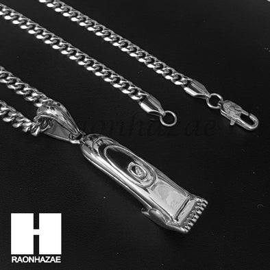 316L Stainless steel Silver Barber Clipper Trimmer Pendant SS017 - Raonhazae