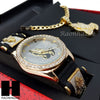 MEN PRAYING HANDS WATCH & PENDANT CUBAN CHAIN NECKLACE GIFT SET SS80 - Raonhazae