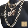 Hip Hop BMF Pendant 16" Choker 18" Tennis 30" Miami Cuban Chain 27 - Raonhazae