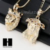 MEN JESUS & KING LION PENDANT BOX CUBAN CHAIN DOUBLE NECKLACE SET SD04 - Raonhazae