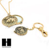 Gold 5X Magnifying Glass Lady Luck Elephant Key Chain Pendant Chain Necklace Set SJ2G - Raonhazae