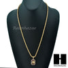 STAINLESS STEEL RUBY KING-TUT CZ PENDANT 24" ROPE CHAIN NECKLACE NP022 - Raonhazae