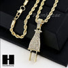 RUBY ANKH CROSS PENDANT 24" 30" ROPE BOX CUBAN CHAIN NECKLACE SET S04 - Raonhazae