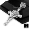 Men 14k Plated Jesus Cross Crucifix Pendant 30" Cuban Link Chain NN033G - Raonhazae