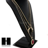 RUBY HANDGUN PLUG PENDANT 24" 30" ROPE BOX CUBAN CHAIN NECKLACE SET S03 - Raonhazae