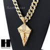 Hip Hop 14k Gold Plated Diamond Jesus Cross Pendant 30" Cuban Chain N06 - Raonhazae