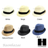 MEN WOMEN SUMMER BEACH PANAMA STRAW FEDORA TRILBY CUBAN BLACK HAT F002 - Raonhazae