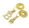 14K Gold Plated Electric Power Plug & King 'B' Pendant Necklace Set 04 - Raonhazae